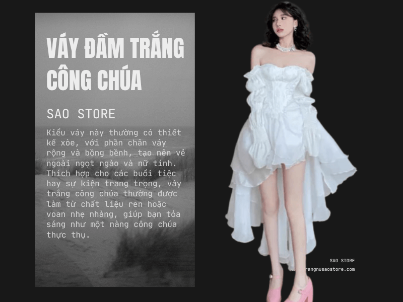 Váy đầm trắng công chúa