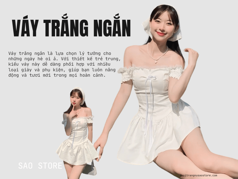 Váy trắng ngắn