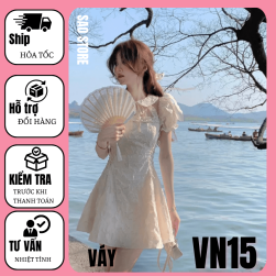 Váy tay bồng tiểu thư dáng chữ A VN15 2