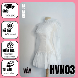 Váy ngắn cổ bèo tay dài thời trang hẹn hò SAO STORE HVN03 trái