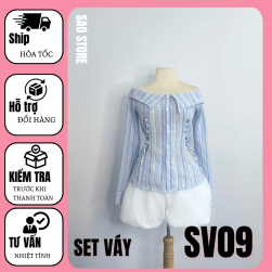 Set chân váy bí phối áo trễ vai SV09