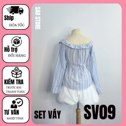 Set chân váy bí phối áo trễ vai SV09 2