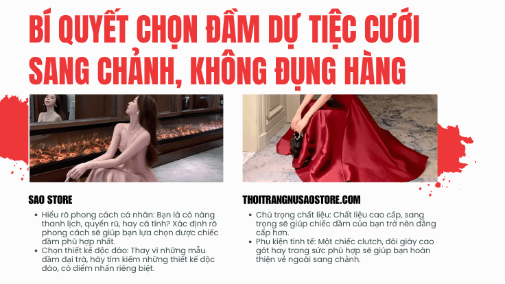 Bí quyết chọn đầm dự tiệc cưới sang chảnh, không đụng hàng