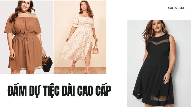 Đầm dự tiệc cho người mập dài cao cấp