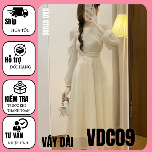 VVáy tơ bèo dáng tiểu thư VDC09- 3