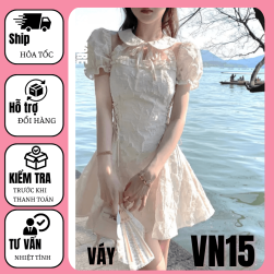 Váy tay bồng tiểu thư dáng chữ A VN15 1