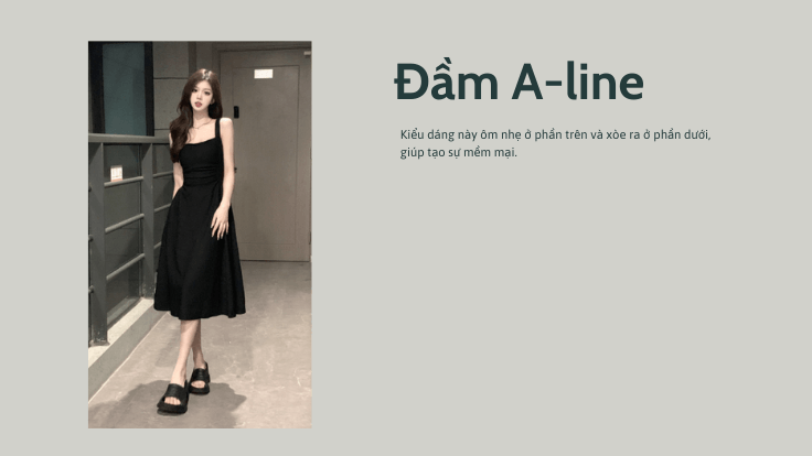 Đầm A-line phù hợp với dáng người chữ nhật