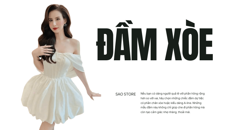 Đầm xòe phù hợp với dáng người quả lê
