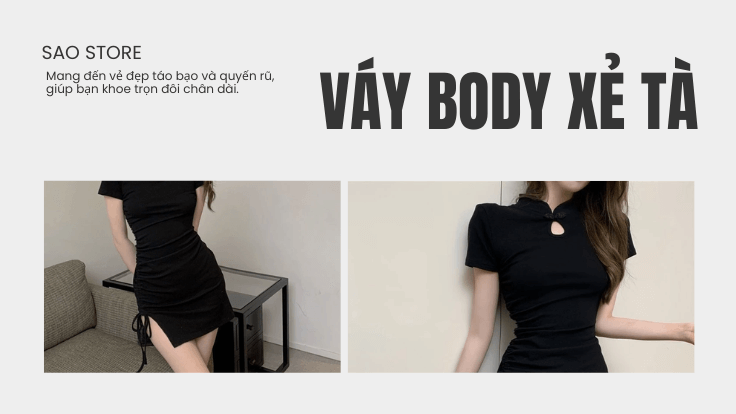 Váy body xẻ tà