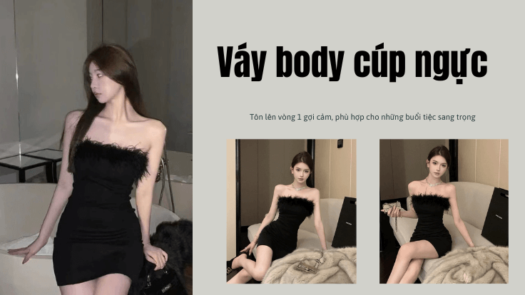  Váy body cúp ngực