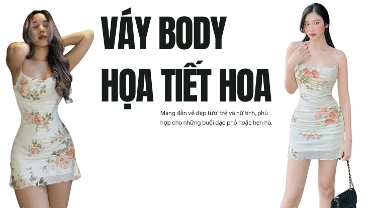 Váy body họa tiết hoa